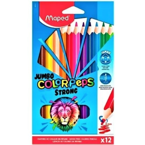 LAPICES COLOR MAPED JUMBO STRONG x 12u