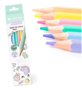 LAPICES COLOR SKYCOLOR PASTEL LARGOS x 6u