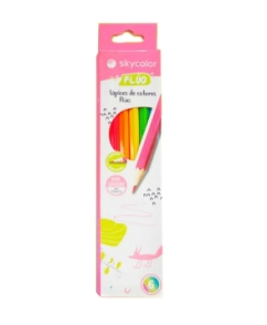 LAPICES COLOR SKYCOLOR FLUO LARGOS X 6u
