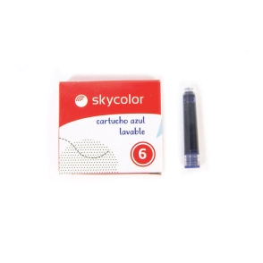 REPUESTO SKYCOLOR CARTUCHO PLUMA x 6u AZUL