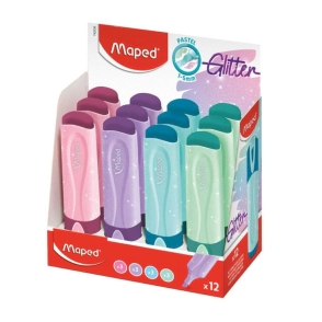 RESALTADOR MAPED PASTEL GLITTER x 12u SURTIDO