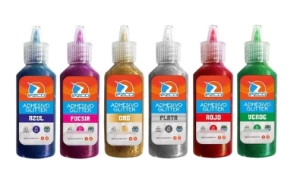ADHESIVO EZCO GLITTER x 21grs SURTIDO x 12u
