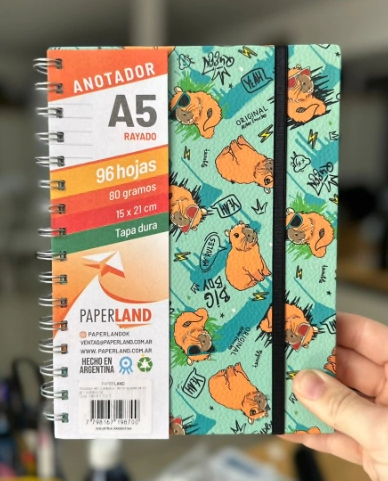 CUADERNO PAPERLAND A5 x 96hjs C/ELASTICO