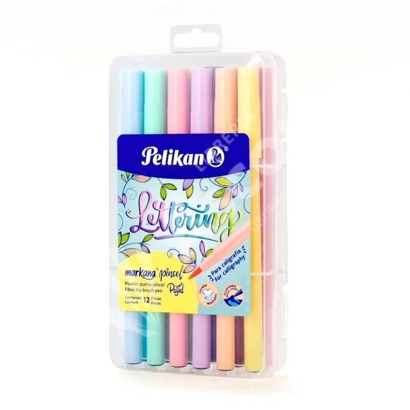 MARCADOR PELIKAN MARKANA PINCEL PASTEL x 12u ESTUCHE