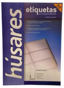 ETIQUETAS HUSARES A4 H34201 x 25hjs HOJA ENTERA
