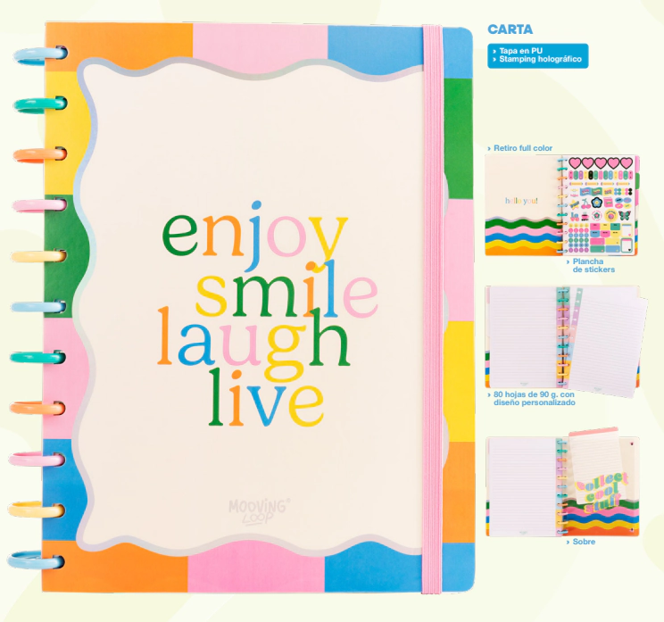 MOOVING CUADERNO DE DISCOS CARTA x 80hjs RY