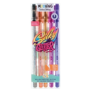 BOLIGRAFO MOOVING ROLLER TINTA GEL GLITTER x 5u