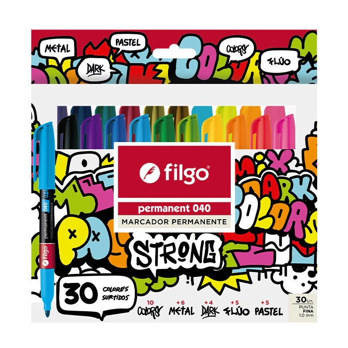 MARCADOR FILGO 040 PERMANENTE FINO x 30u SURT