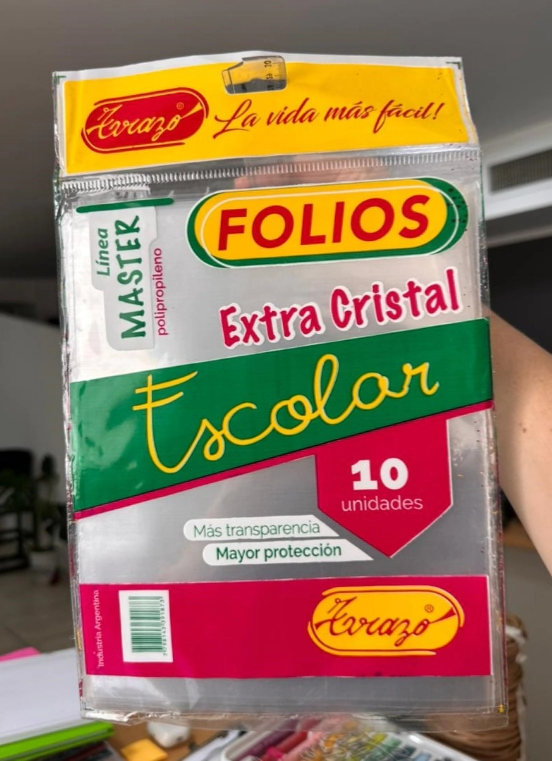 FOLIOS TRAZO ESCOLAR 70 MICRONES x 10u