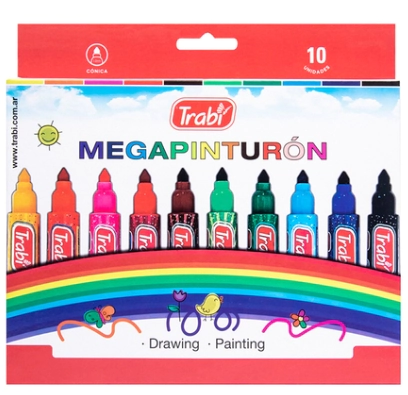 MARCADOR TRABI MEGA PINTURON x 10u SURT