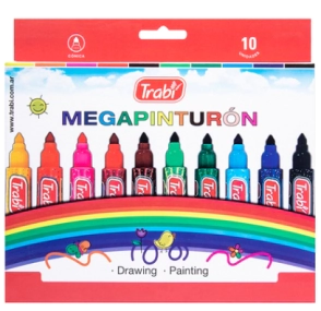 MARCADOR TRABI MEGA PINTURON x 10u SURT