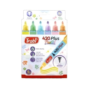 MARCADOR TRABI 420 PASTEL x 6u SURT