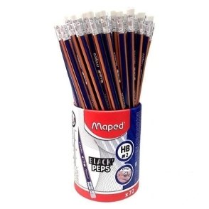 LAPIZ GRAFITO MAPED PLAST C/GOMA HB POTE x 72u