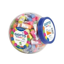 GOMAS GIOTTO NEON MINIGOMMA POTE x 120u
