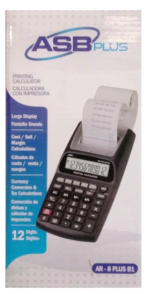 CALCULADORA ASB AR - 8 PLUS B2 CON PAPEL